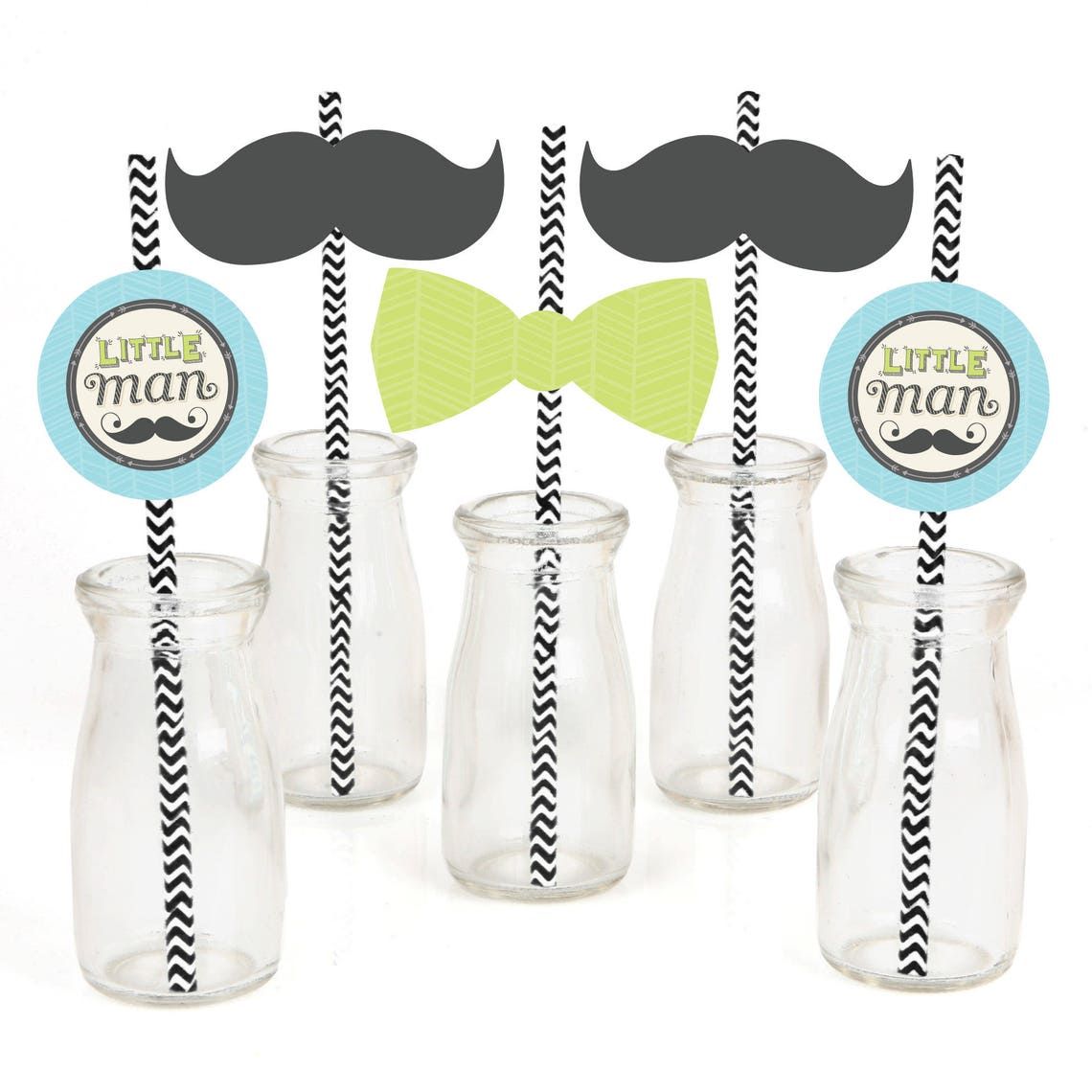 Dashing Little Man Mustache Party Die-cut Straw Decorations | Etsy