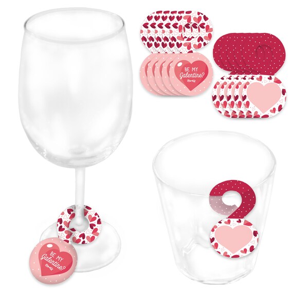 Happy Galentine’s Day - Valentine’s Day Party Paper Beverage Markers for Glasses - Drink Tags - Set of 24 Il_570xn