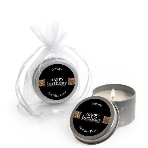 12 Count Chic 50th Birthday Candle Tin Party Favors Pink and Gold