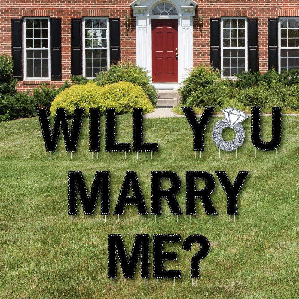 Marriage Proposal Yard Signs Will You Marry Me Yard Sign Etsy