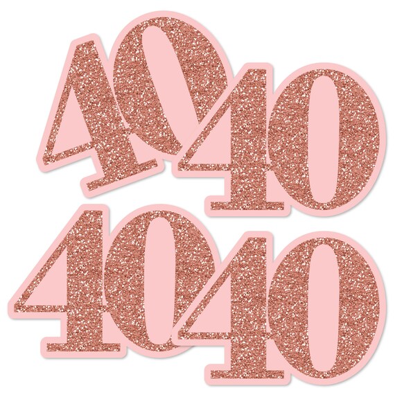 Roségold Glitzer-Zahlen 40 – 4 Zoll Hoch, Doppelseitig, Für Geburtstags- & Jubiläumsdeko