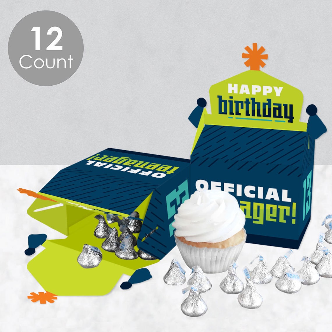 Boy 13th Birthday Treat Box Party Favors Official Teenager Etsy