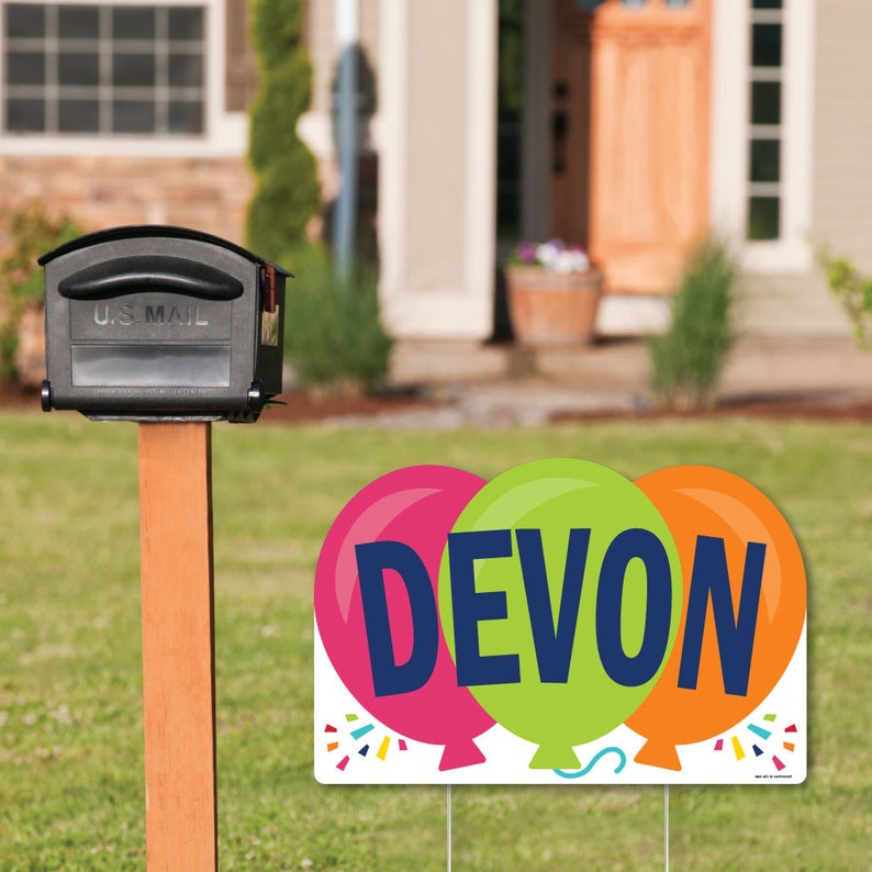 Lawn Party Decorations Personalized Colorful Birthday Party Name Yard Sign Cheeful Happy Birthday
