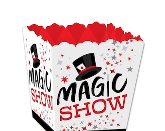 Ta-Da, Magic Show - Party Mini Favor Boxes - Magical Birthday Party Treat Candy Boxes - Set of 12