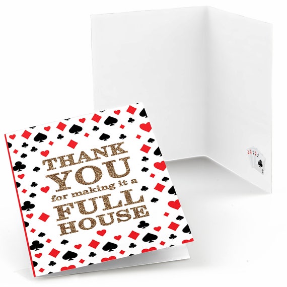 Las Vegas - Casino Party Thank You Cards - Poker Night Party Supplies - Prom Party Thank You Cards - Holiday Party Theme - Set of 8 Card Il_570xn