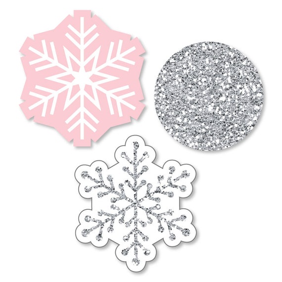 Pink Winter Wonderland Diy Shaped Paper Cut Outs Shaped