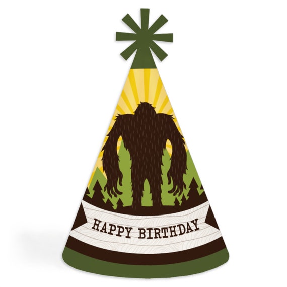Sasquatch Crossing - Cone Happy Birthday Party Hats for Kids and Adults - Set of 8 (Standard Size) Il_570xn
