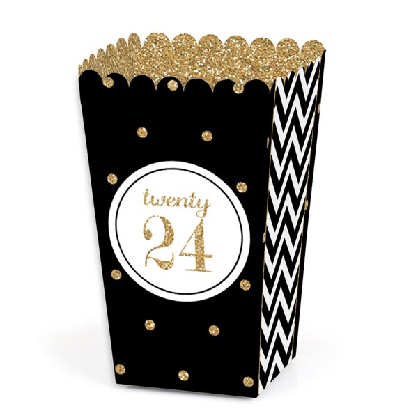 Gold Tassel Worth The Hassle - 2024 Graduation Party Favor Popcorn Treat Boxes - Set of 12