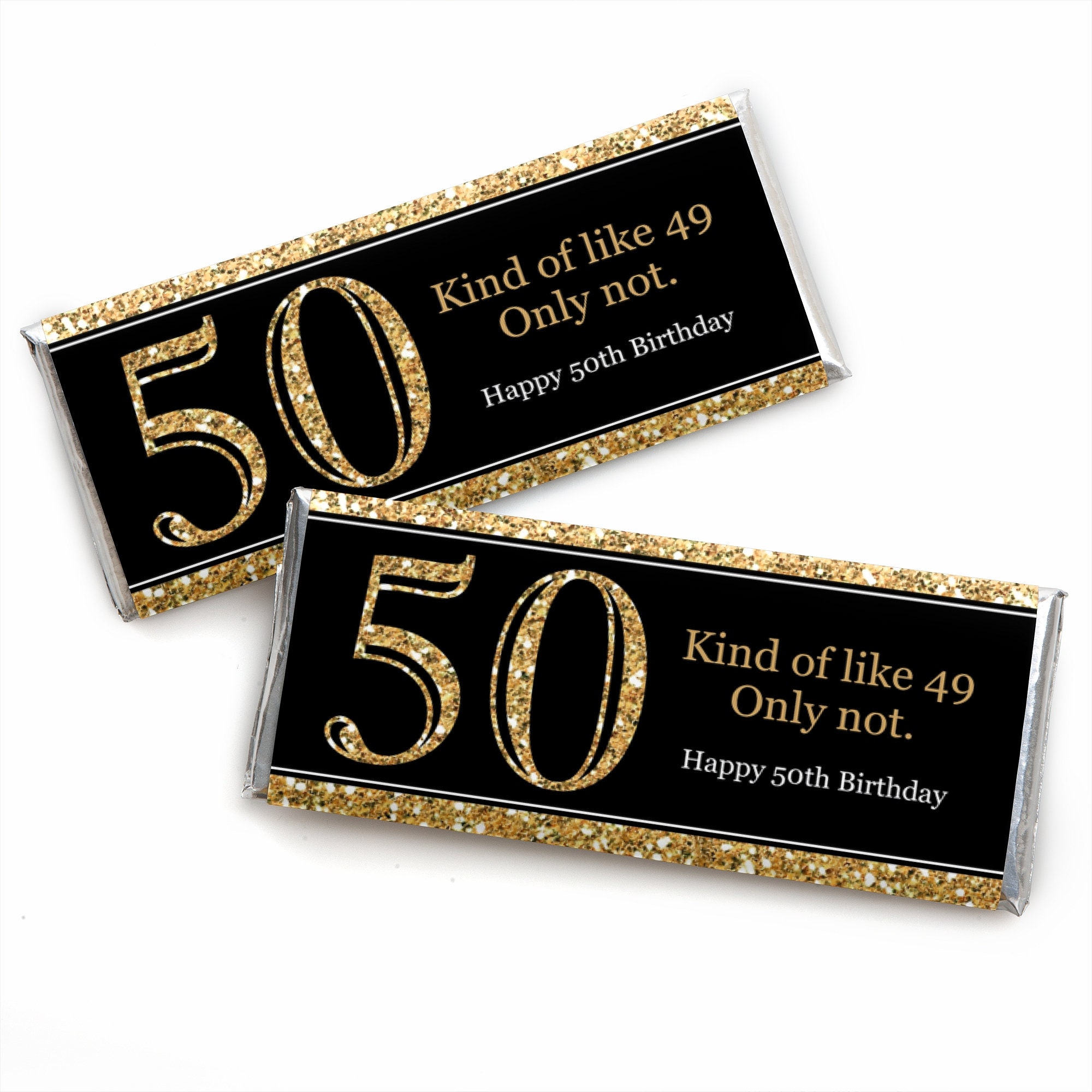 50th Birthday Candy Bar Wrappers Adult 50th Birthday Gold Etsy