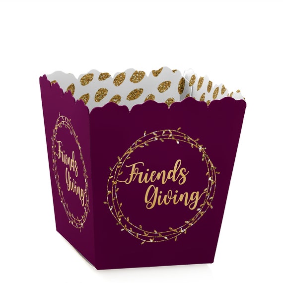 Elegant Thankful for Friends - Party Mini Favor Boxes - Friendsgiving Thanksgiving Party Treat Candy Boxes - Set of 12 Il_570xn