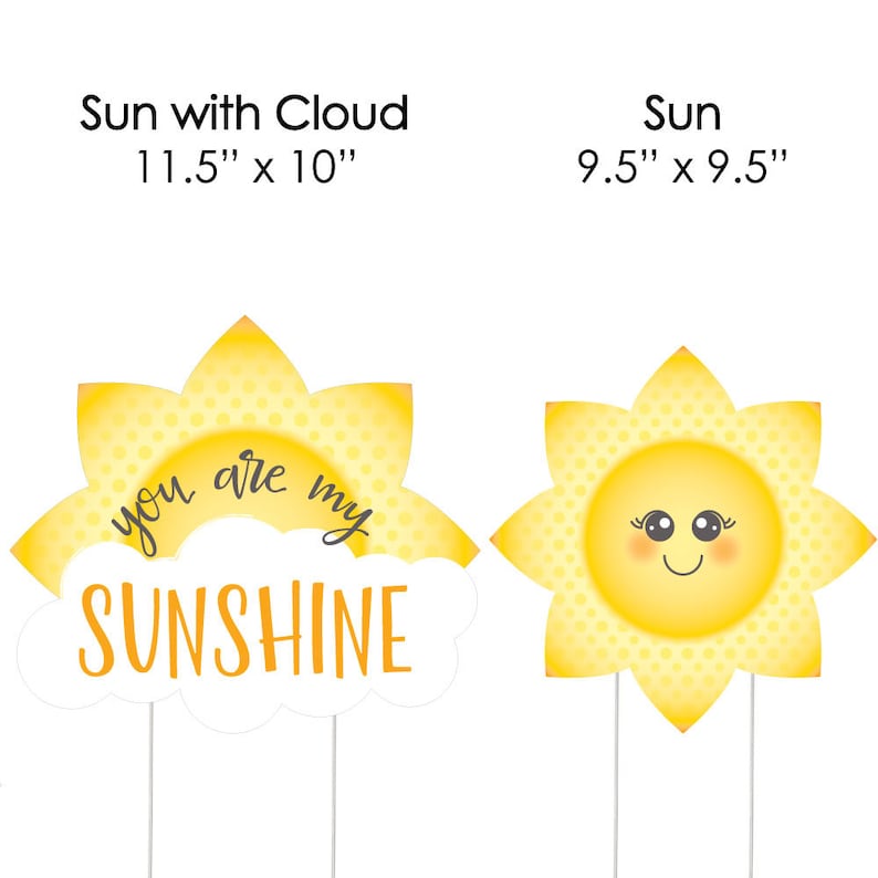 Lawn Decorations 10 Piece Set You Are My Sunshine Shaped Lawn Ornaments Outdoor Baby Shower or Birthday Party Yard Party Decorations