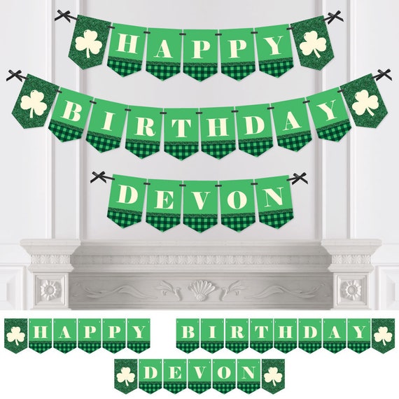 Personalized Irish Birthday Custom Shamrock Birthday Party Bunting