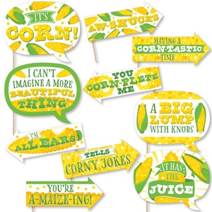 Funny It&#39;s Corn - Fall Harvest Party Photo Booth Props Kit - 10 Piece