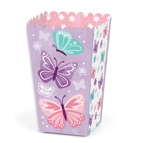 Big Dot Of Happiness Pink Daisy Goodie Bags - Set Of 12 Floral Party Favor Boxes 4.75x7x2.5 Inches