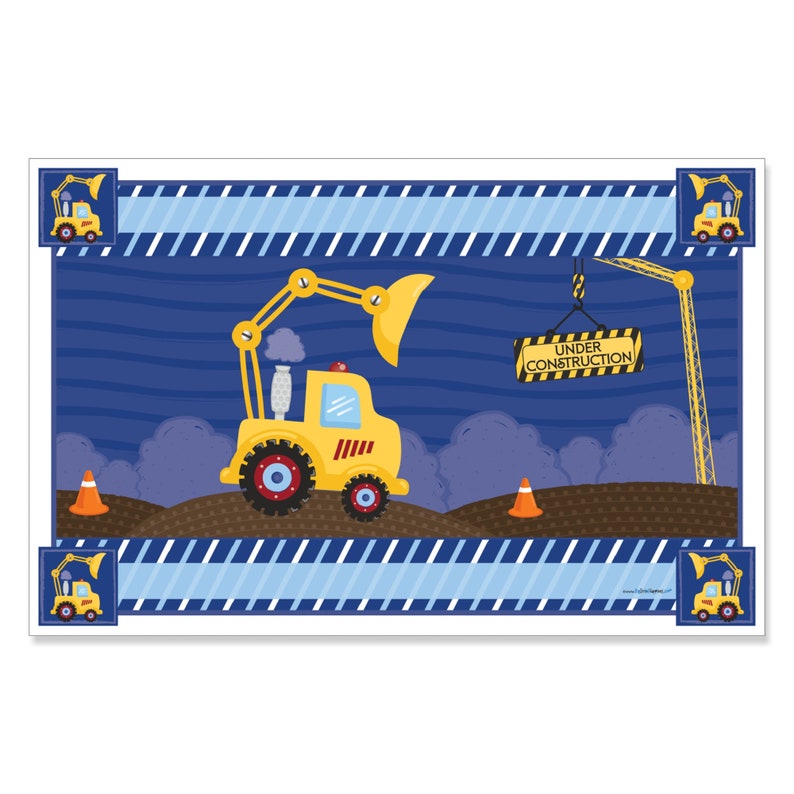 Dump Truck Party Supplies Baby Shower or Birthday Party Placemats Construction Truck Party Table Decorations 12 Ct