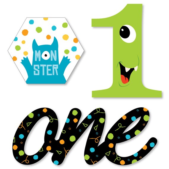 1er Anniversaire Monster Bash Diy Shaped Paper Cut Outs Etsy France