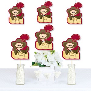 Little Cowboy Decorations - DIY Cowboy Shaped Decorations - Western Baby Shower or Birthday Essentials - 20 Ct.