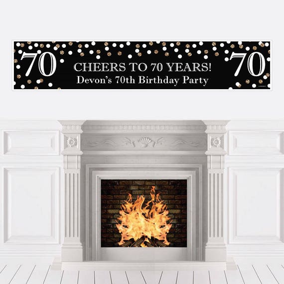 70th Birthday Party Banner Birthday Party Decorations 70th Etsy