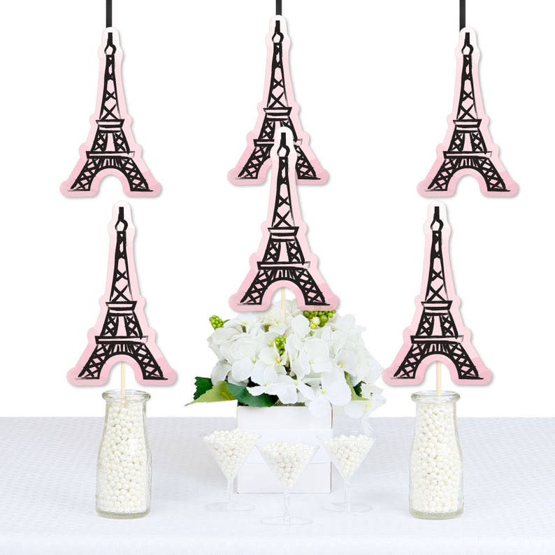 Party In Paris Cone Shaped Eiffel Tower Favor Boxes 8 Pack Party