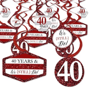 We Still Do 40th Wedding Anniversary Anniversary Party Hanging Decor Party Decoration Swirls Set of 40 image 1