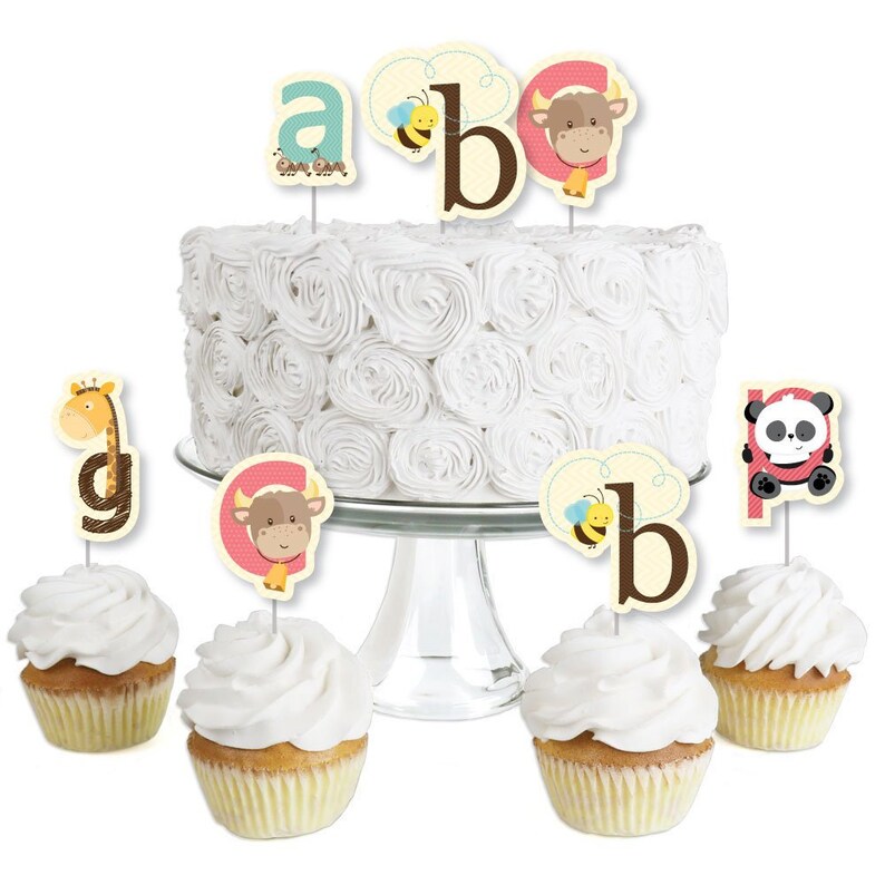 24pc Leopard Print Cupcake Toppers Wrappers Baby Shower Birthday