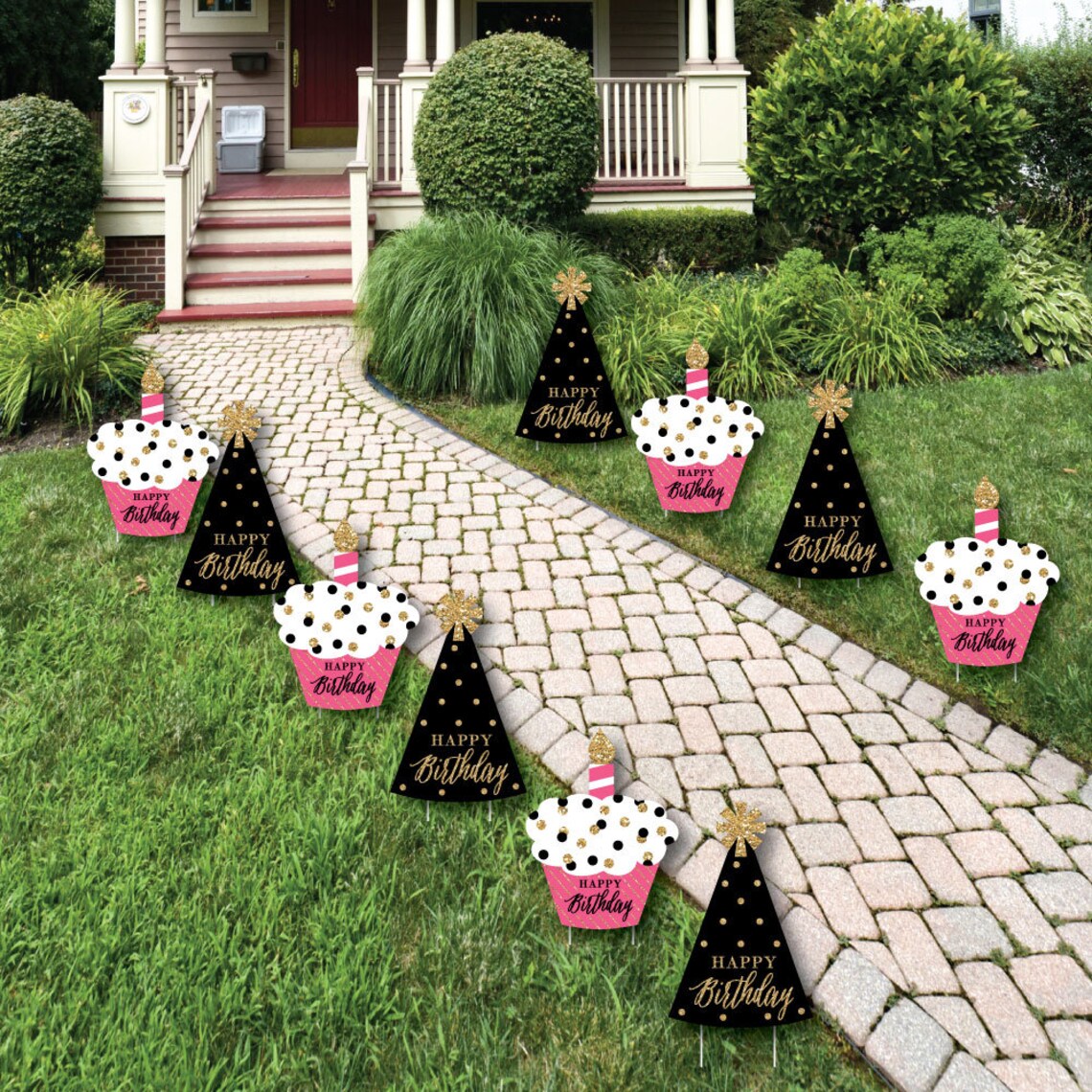 Happy Birthday Lawn Decorations Outdoor Birthday Party Etsy