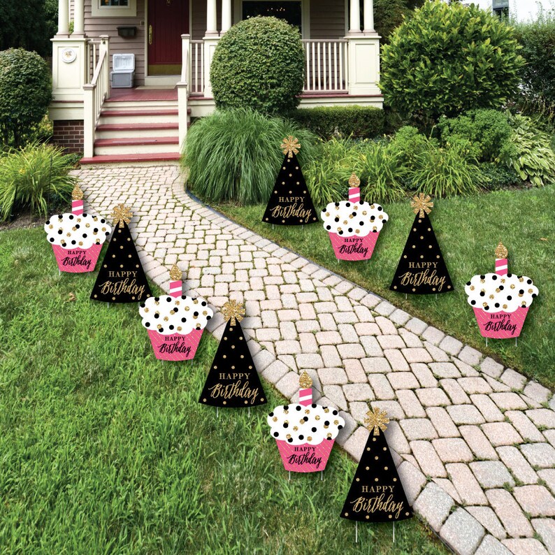 Happy Birthday Lawn Decorations Outdoor Birthday Party Etsy