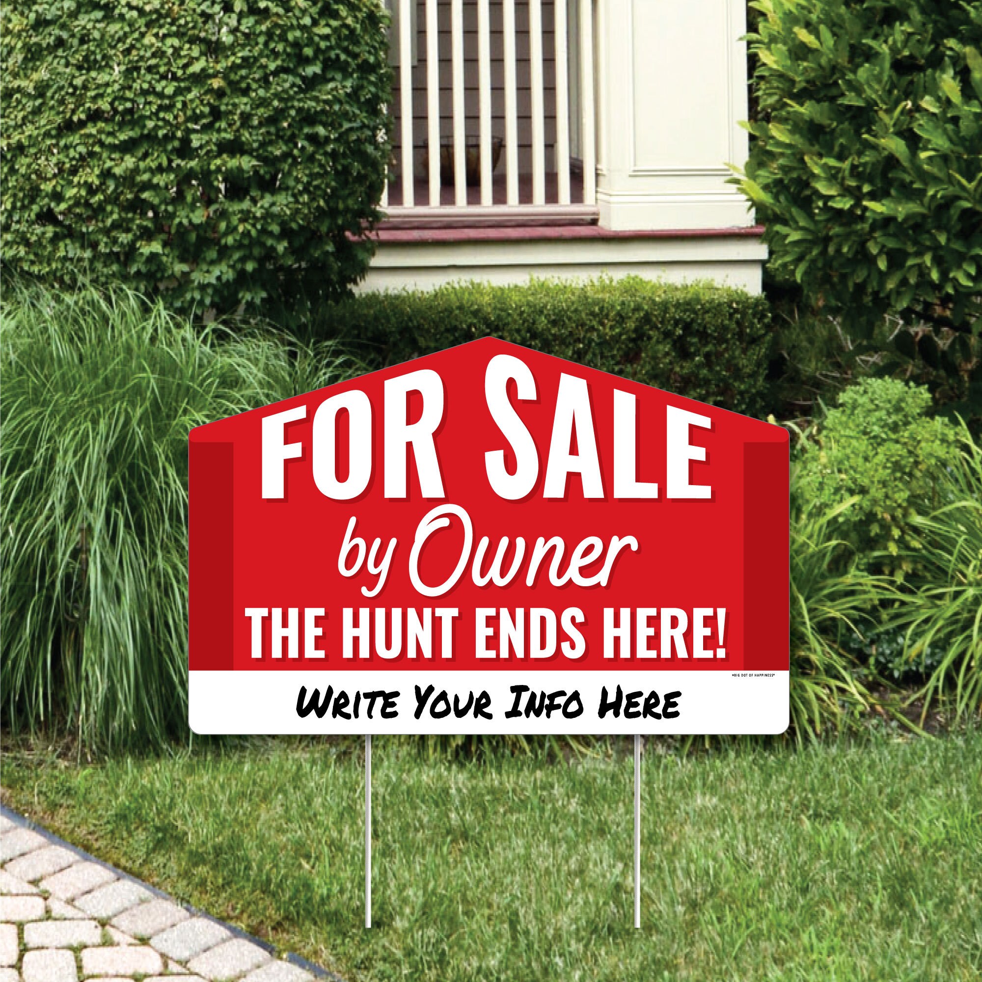 For Sale By Owner - Home Real Estate Yard Sign Lawn Decorations - The Hunt Ends Here Party Yardy Sign