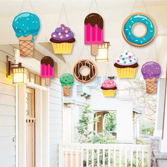 Big Dot of Happiness Scoop Up the Fun - Ice Cream Cone - Lawn Decorations -  Outdoor Sprinkles Party Yard Decorations - 10 Piece 