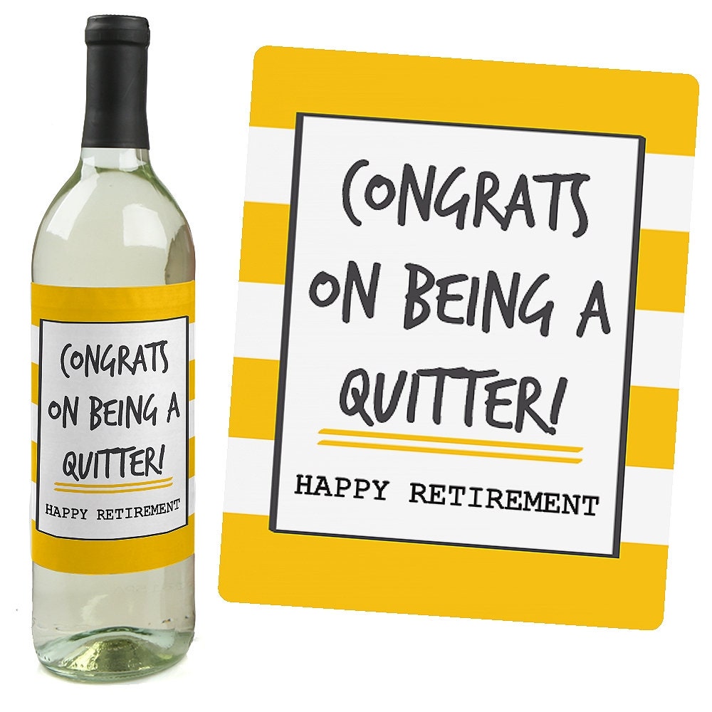 Retirement Party Wine Bottle Labels Wine Bottle Labels for Etsy