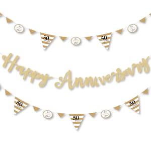 We Still Do - 50th Wedding Anniversary - Anniversary Party Letter Banner Decoration - 36 Banner Cutouts and Happy Anniversary Banner Letters