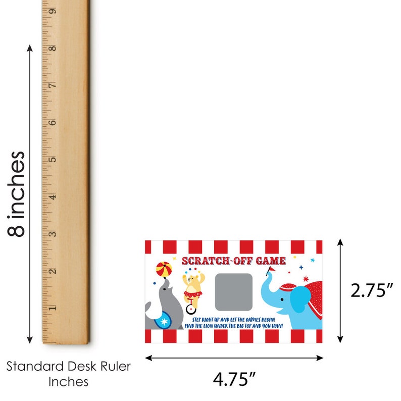 Carnival Step Right Up Circus Carnival Themed Game Scratch Off Cards 22 Count image 5