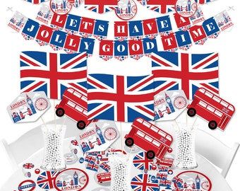 Cheerio, London - British UK Party Supplies - Banner Decoration Kit - Fundle Bundle