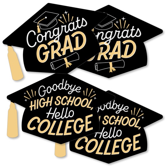 Graduation Cap Decorations Kit Goodbye High School Grad Cap Cover Hello