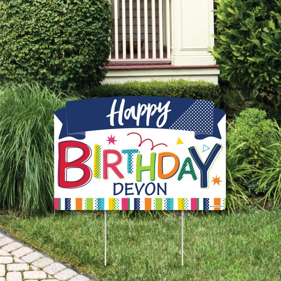 Cheerful Happy Birthday Birthday Party Yard Sign Lawn Decorations