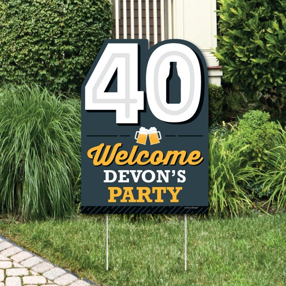 Cheers And Beers To 40 Years Party Decorations 40th Birthday Party Personalized Welcome Yard Sign By Big Dot Of Happiness Catch My Party