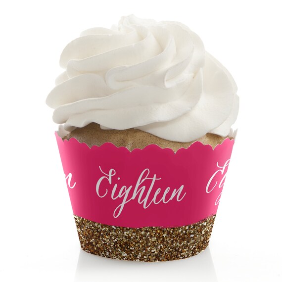 18th Birthday Cupcake Wrappers Birthday Party Cupcake
