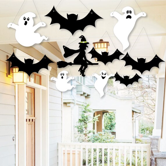 Hanging Scary Squad - Outdoor Halloween Porch & Tree Yard Decorations - Halloween Tree Ornaments - Hanging Halloween Decor - 10 Piece Set Il_570xn