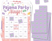 Pajama Slumber Party - Bingo Cards and Markers - Girls Sleepover Birthday Party Bingo Game - Set of 18 Il_170x135