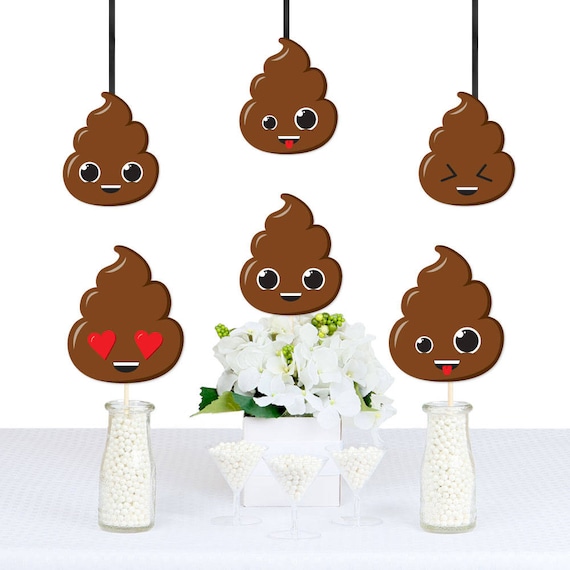 Party 'Til You're Pooped DIY Poop Emoji Shaped Decorations Little