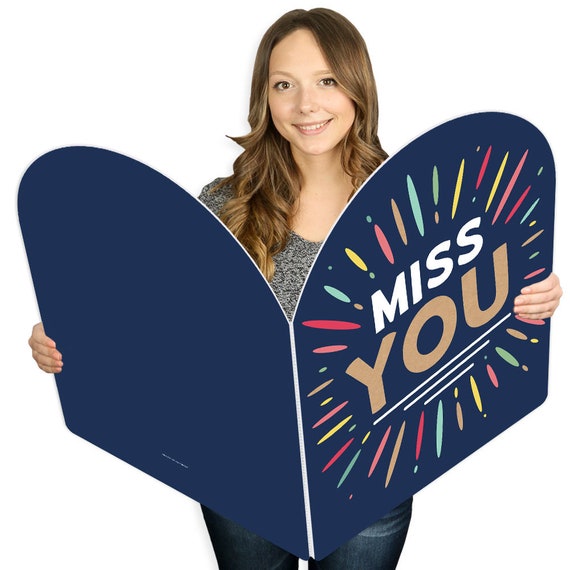 Miss You - Going Away Giant Greeting Card - Big Shaped Jumborific Card - 16.5 x 22 inches Il_570xn