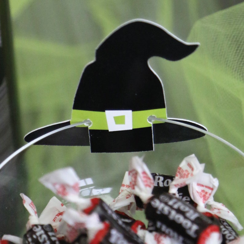 Halloween Drink Markers Halloween Witch Party Beverage Glass Markers Witch Hat Shaped Glass Markers Wine Tags -24 Ct Happy Halloween