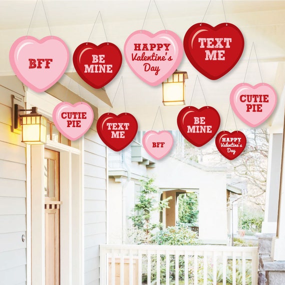 Hanging Conversation Hearts Outdoor Valentine S Day Porch Tree