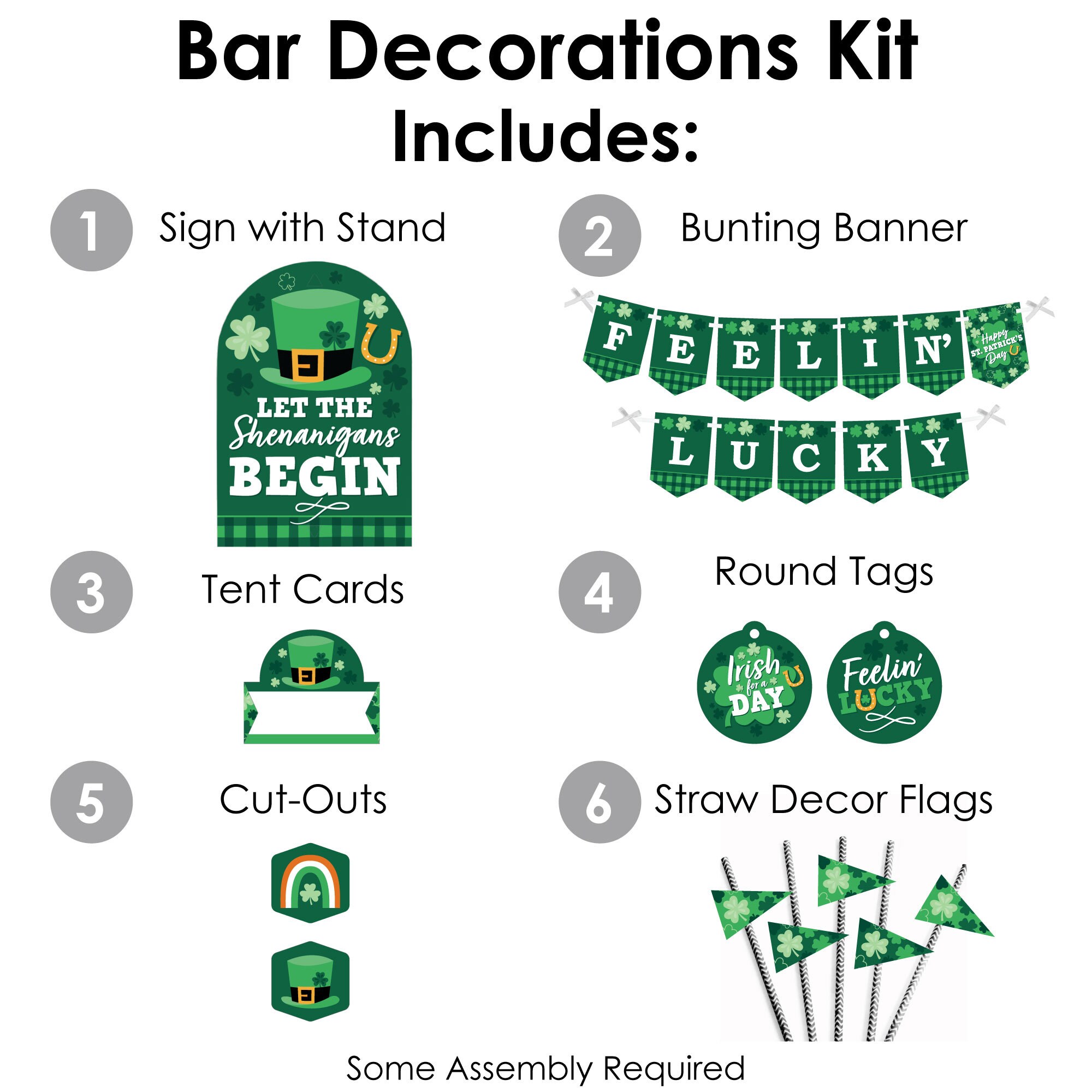 St. Patricks Day Deko Set – Irische Banner, Kleeblätter & Hängedekorationen Für Party & Zuhause