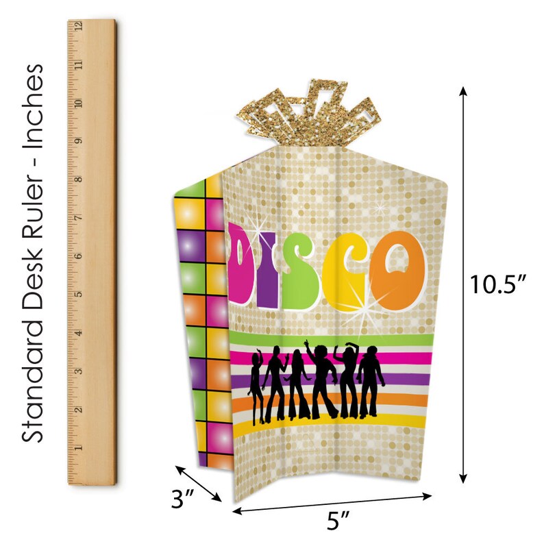 70\u2019s Disco 1970s Disco Fever Party Fold and Flare Centerpieces 10 Count Table Decorations