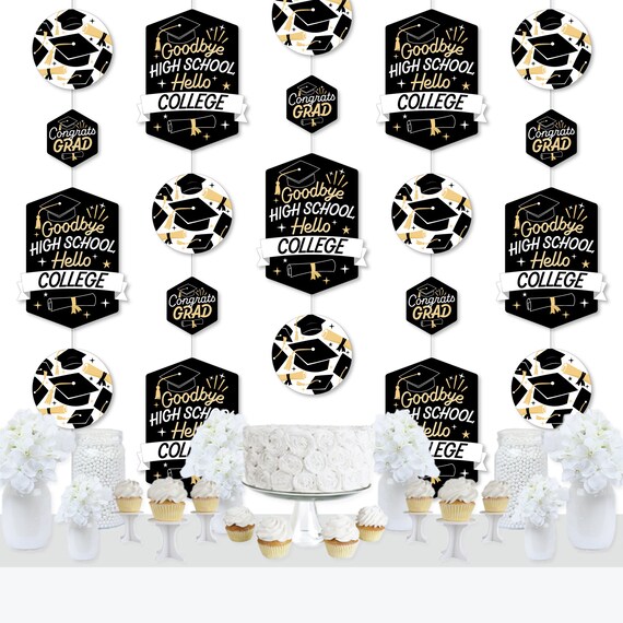 Abschluss-Konfetti – Schwarze Glitzer-Grad-Caps Für Die Graduation-Party