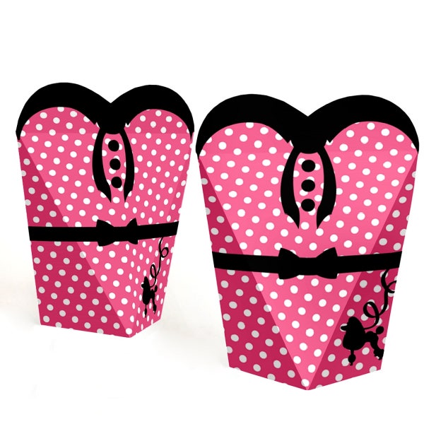 50's Sock Hop - 1950s Rock N Roll  - Decades Party or Birthday Party Favors - Gift Heart Shaped Favor Boxes for Women and Kids - Set of 12