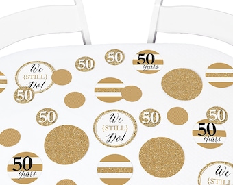 We Still Do - 50th Anniversary - Giant Circle Confetti - Anniversary Party Decorations - Large Confetti - Party Supplies - 27 Count