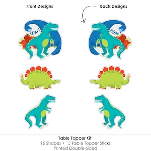 Roar Dinosaur Centerpiece Sticks Dino Mite Trex Baby Shower Table Toppers T-Rex Birthday Party Supplies 15 Ct. image 4
