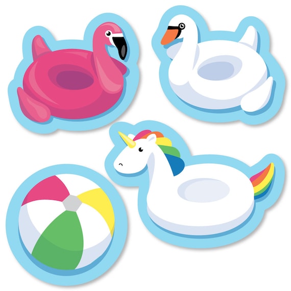 Make A Splash Pool Party Small Paper Cut Outs Summer | Etsy